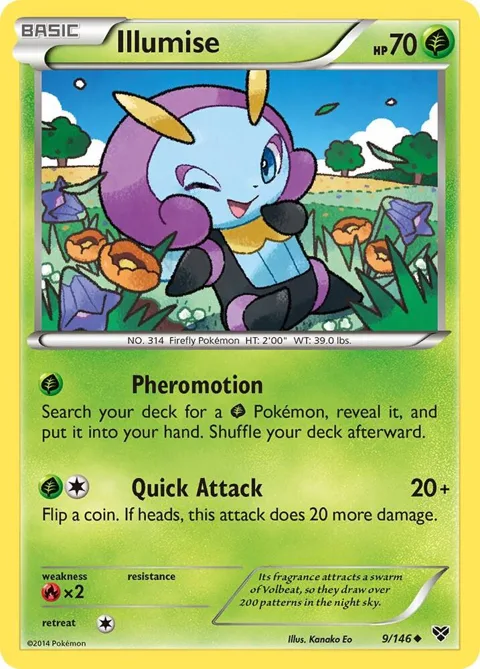 Illumise #9/146 Reverse Holofoil Pokémon card from XY Base Set