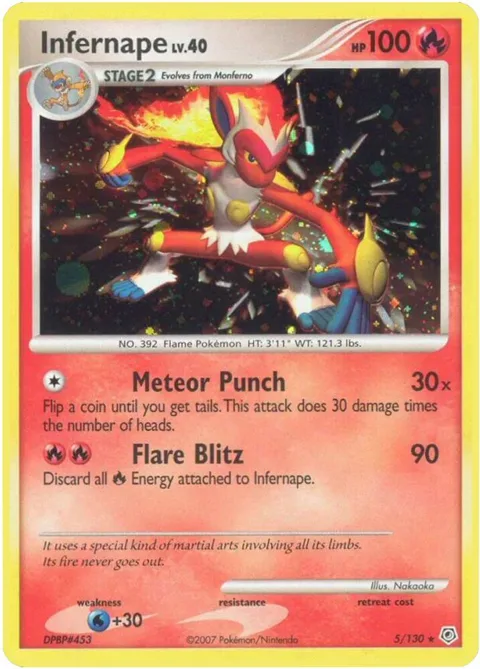 Infernape #5/130 Holofoil Pokémon card from Diamond and Pearl