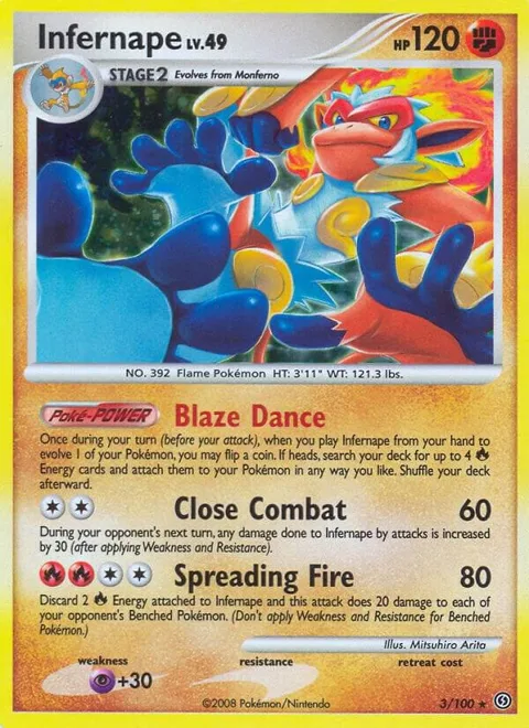 Infernape #3/100 Holofoil Pokémon card from Stormfront