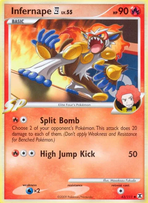 Infernape E4 #43/111 Reverse Holofoil Pokémon card from Rising Rivals