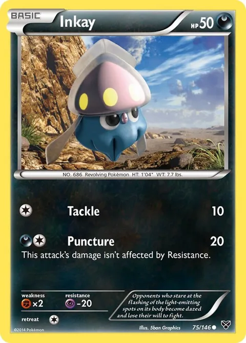 Inkay 75 #75/146 Pokémon card from XY Base Set