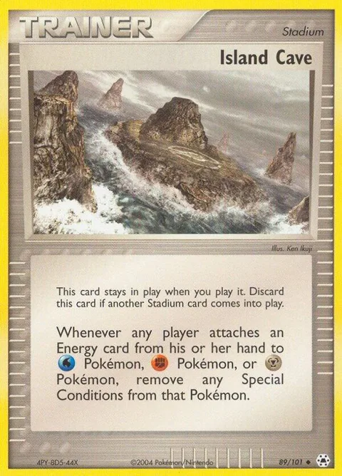 Island Cave #89/101 Reverse Holofoil Pokémon card from EX Hidden Legends