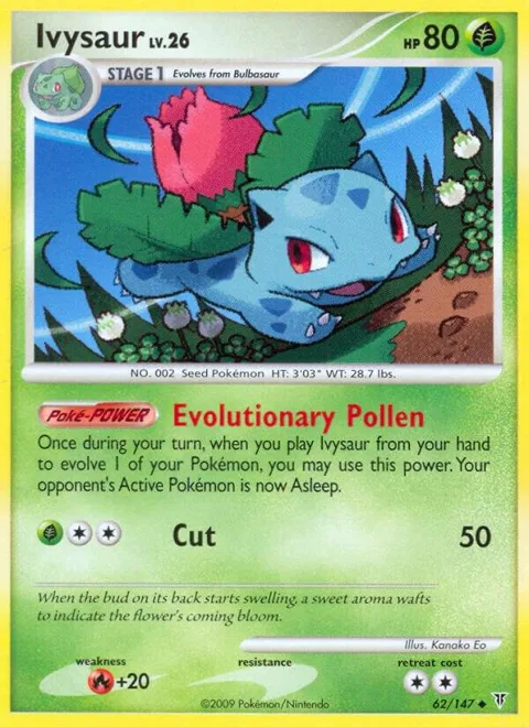Ivysaur #62 Reverse Holofoil Pokémon card from Supreme Victors