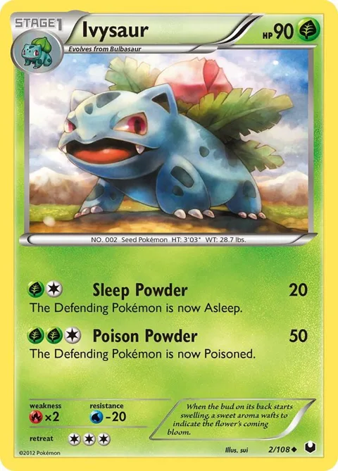 Ivysaur #2/108 Pokémon card from Dark Explorers