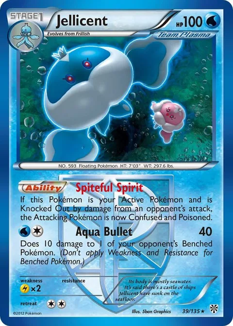 Jellicent Team Plasma #39/135 Pokémon card from Plasma Storm