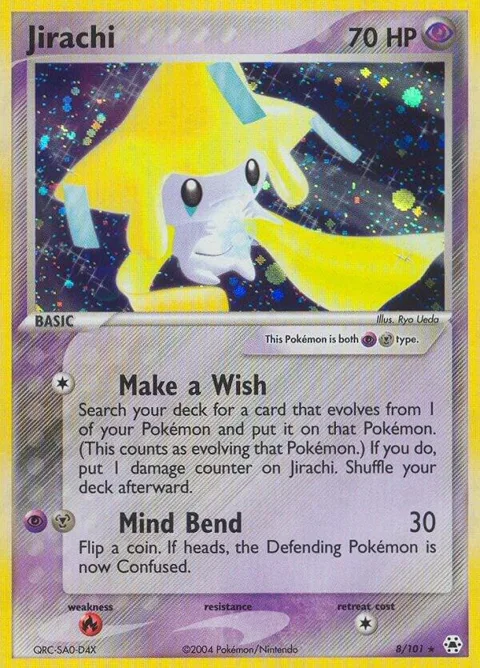 Jirachi #8/101 Holofoil Pokémon card from EX Hidden Legends