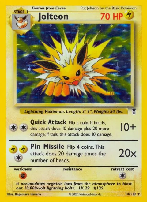 Jolteon #014/110 Reverse Holofoil Pokémon card from Legendary Collection