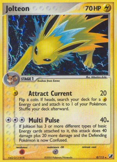 Jolteon #8/115 Holofoil Pokémon card from EX Unseen Forces