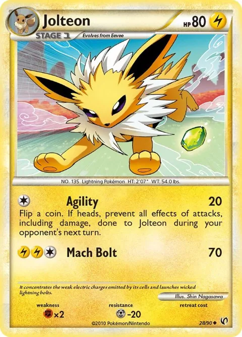 Jolteon #28/90 Reverse Holofoil Pokémon card from Undaunted