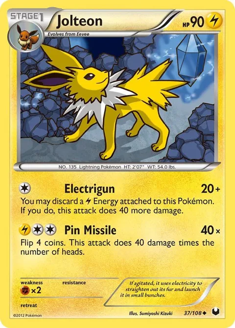 Jolteon #37/108 Pokémon card from Dark Explorers