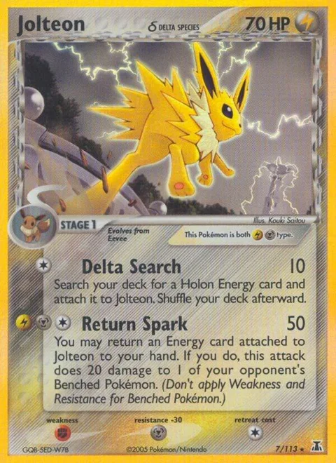 Jolteon Delta Species #7/113 Reverse Holofoil Pokémon card from EX Delta Species