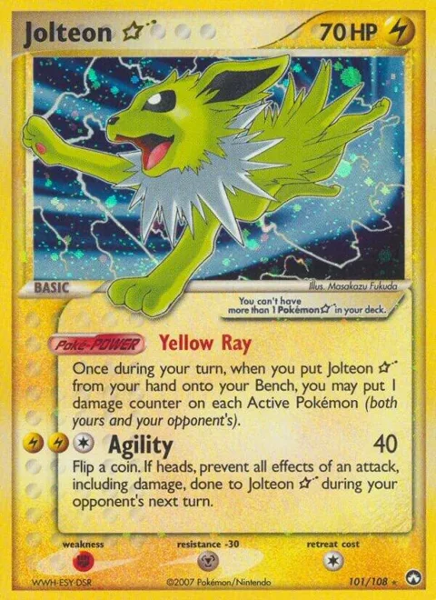 Jolteon Star #101/108 Holofoil Pokémon card from EX Power Keepers