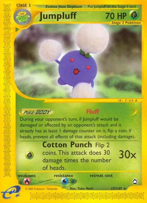 Jumpluff #017/147 Pokémon card from Aquapolis