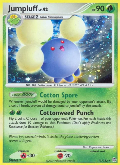 Jumpluff #11/132 Reverse Holofoil Pokémon card from Secret Wonders