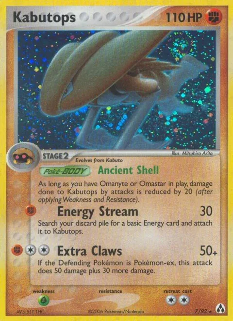 Kabutops #7/92 Holofoil Pokémon card from EX Legend Maker