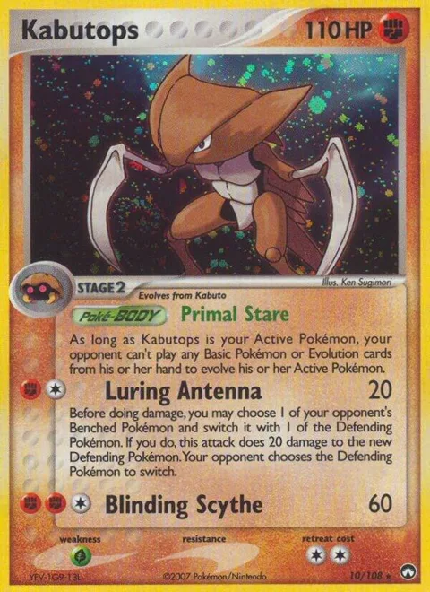 Kabutops #10/108 Reverse Holofoil Pokémon card from EX Power Keepers