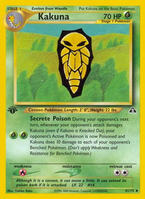 Kakuna #41/75 1st Edition Pokémon card from Neo Discovery