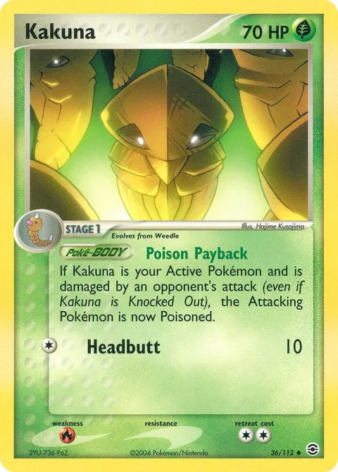 Kakuna #36/112 Pokémon card from EX FireRed & LeafGreen