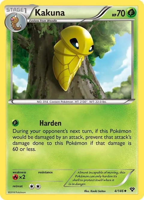 Kakuna #4/146 Reverse Holofoil Pokémon card from XY Base Set