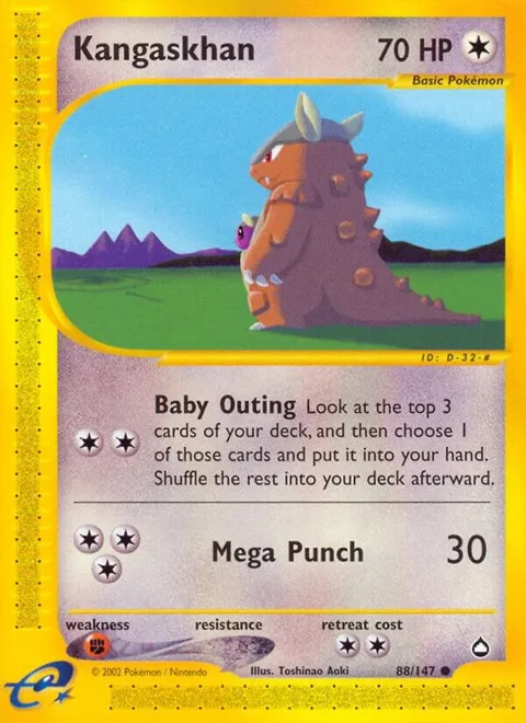 Kangaskhan #088/147 Pokémon card from Aquapolis