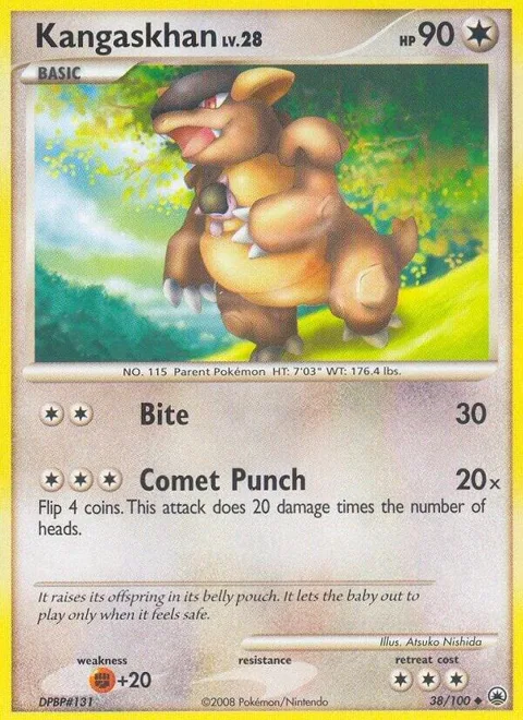 Kangaskhan #38/100 Pokémon card from Majestic Dawn