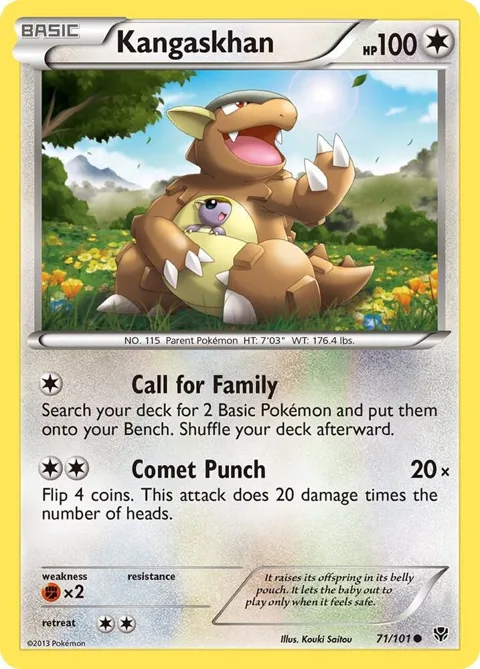 Kangaskhan #71/101 Pokémon card from Plasma Blast