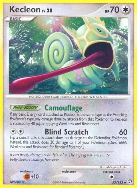 Kecleon #52/132 Pokémon card from Secret Wonders