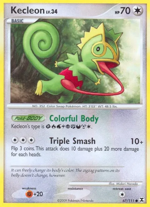 Kecleon #67/111 Reverse Holofoil Pokémon card from Rising Rivals
