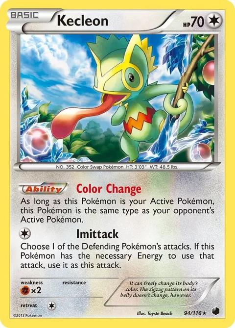 Kecleon #94/116 Reverse Holofoil Pokémon card from Plasma Freeze