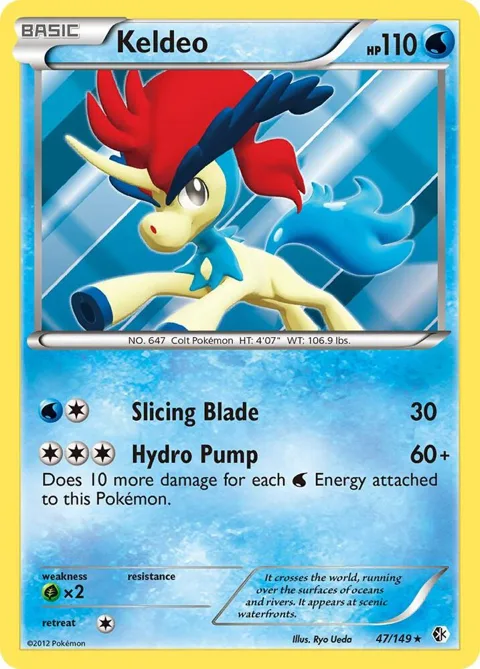 Keldeo 47 #47/149 Reverse Holofoil Pokémon card from Boundaries Crossed