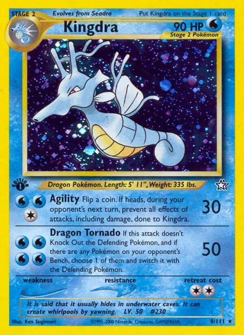 Kingdra #008/111 Unlimited Holofoil Pokémon card from Neo Genesis
