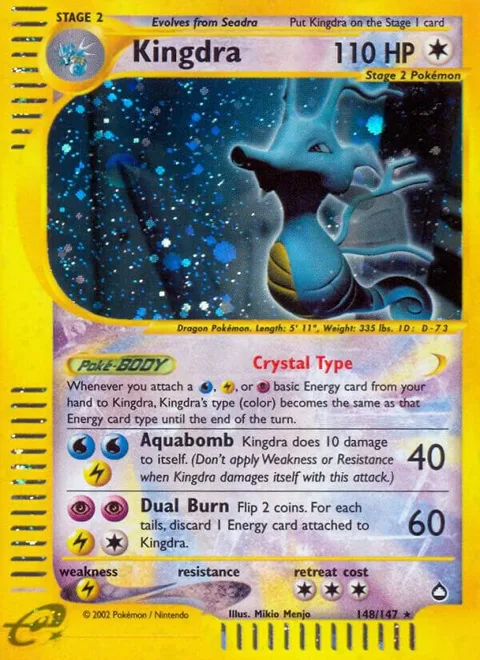 Kingdra 148 #148/147 Holofoil Pokémon card from Aquapolis