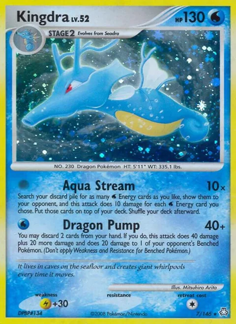 Kingdra #7/146 Reverse Holofoil Pokémon card from Legends Awakened