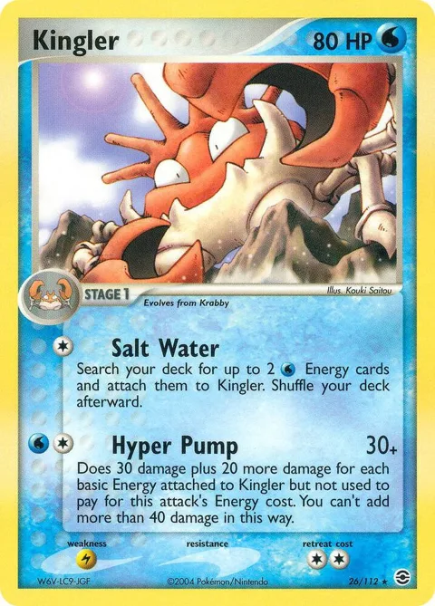 Kingler #26/112 Reverse Holofoil Pokémon card from EX FireRed & LeafGreen