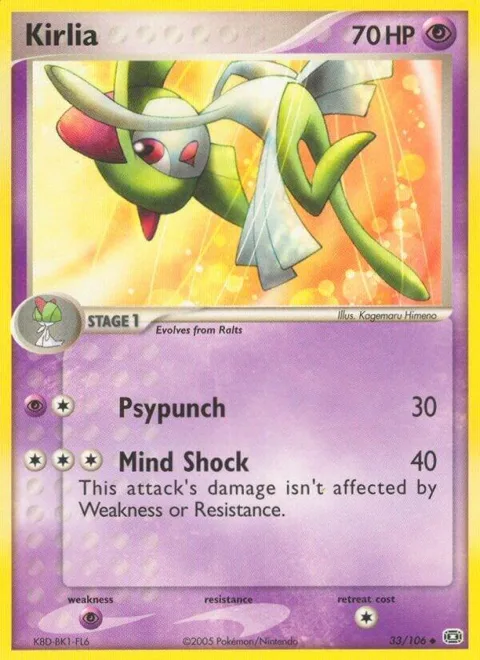 Kirlia #33/106 Reverse Holofoil Pokémon card from EX Emerald