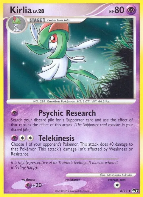 Kirlia #008/017 Holofoil Pokémon card from POP Series 7