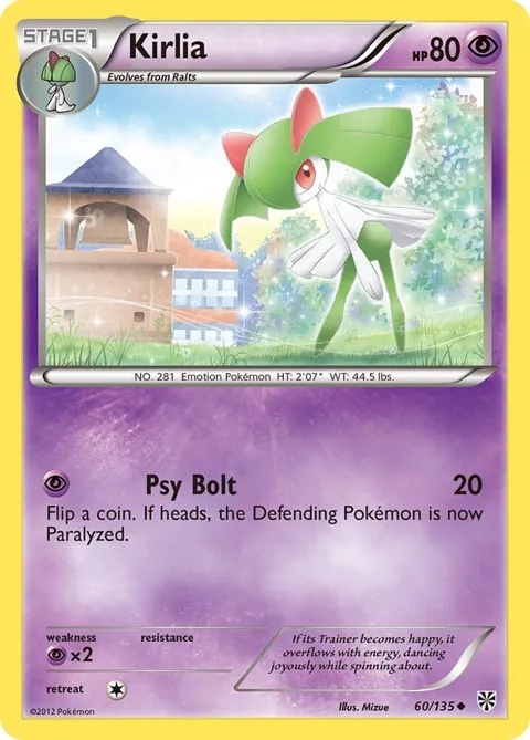 Kirlia #60/135 Reverse Holofoil Pokémon card from Plasma Storm