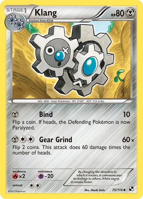 Klang #75/114 Pokémon card from Black and White