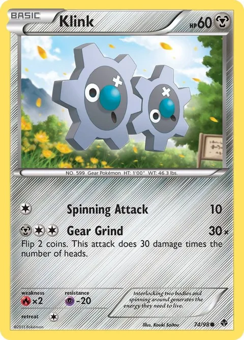 Klink #74/98 Pokémon card from Emerging Powers