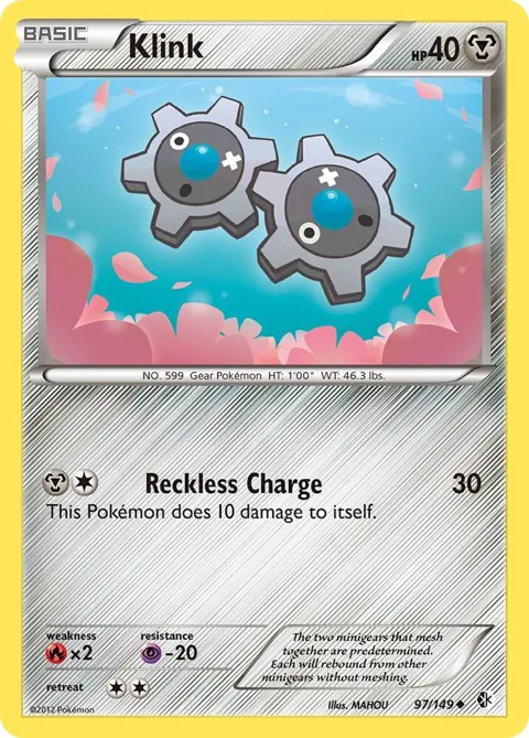Klink #97/149 Reverse Holofoil Pokémon card from Boundaries Crossed