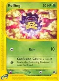 Koffing #114/165 Reverse Holofoil Pokémon card from Expedition