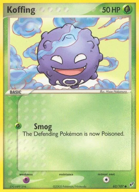 Koffing #62/107 Pokémon card from EX Deoxys