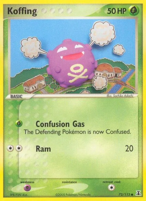 Koffing #72/113 Reverse Holofoil Pokémon card from EX Delta Species