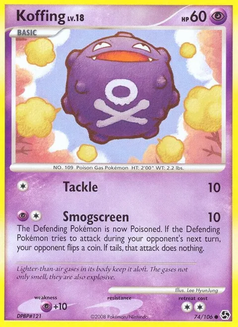 Koffing #74/106 Pokémon card from Great Encounters