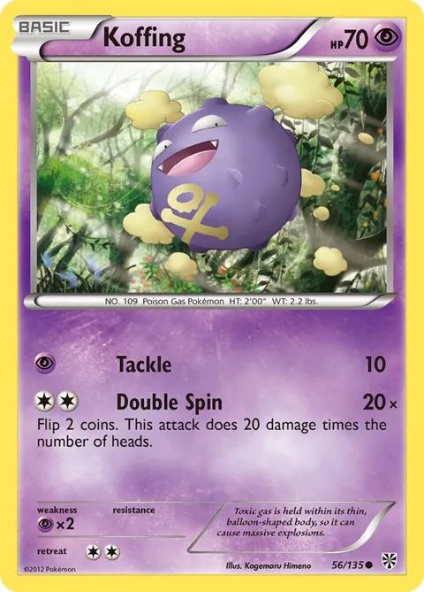 Koffing 56 #56/135 Pokémon card from Plasma Storm