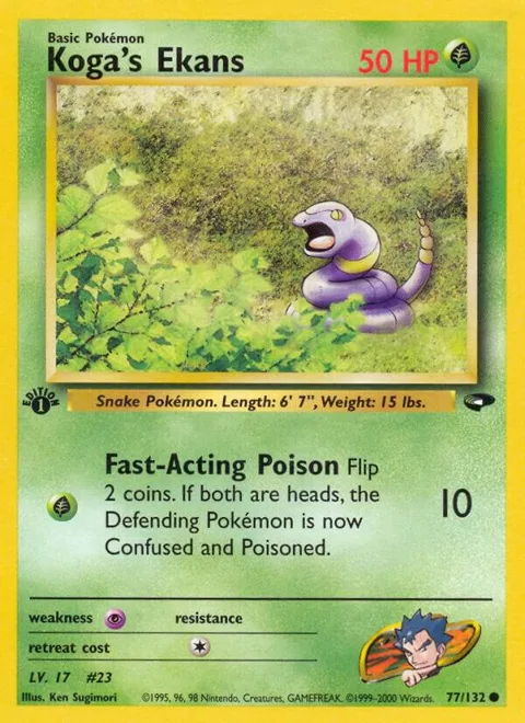 Koga's Ekans #077/132 Unlimited Pokémon card from Gym Challenge
