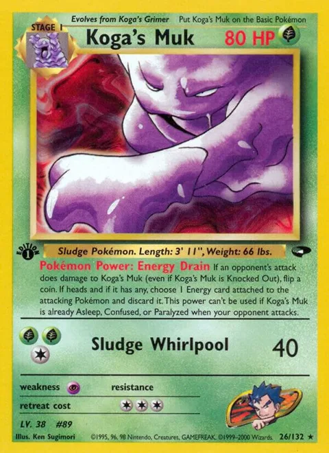 Koga's Muk #026/132 1st Edition Pokémon card from Gym Challenge