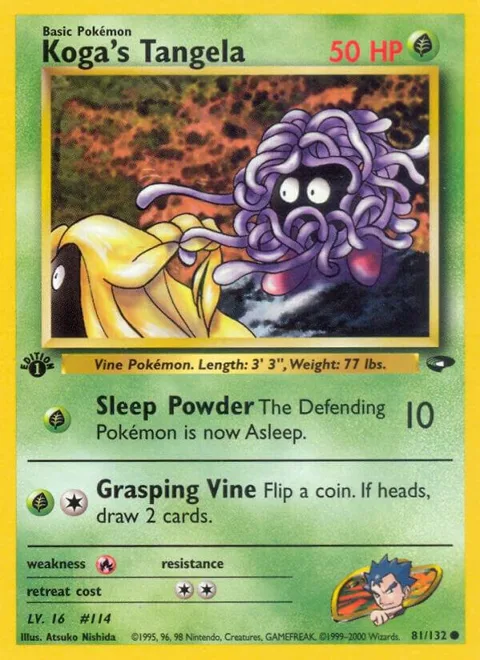 Koga's Tangela #081/132 Unlimited Pokémon card from Gym Challenge