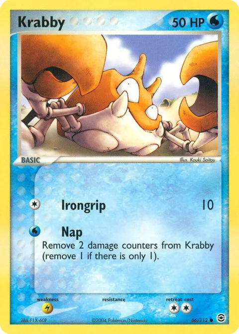 Krabby #66/112 Pokémon card from EX FireRed & LeafGreen
