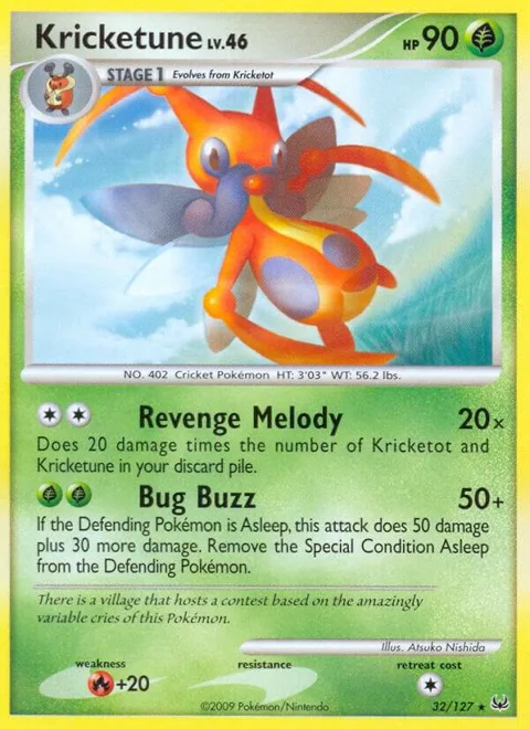 Kricketune #32/127 Reverse Holofoil Pokémon card from Platinum